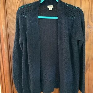 Navy Open-Front Cardigan Sweater
